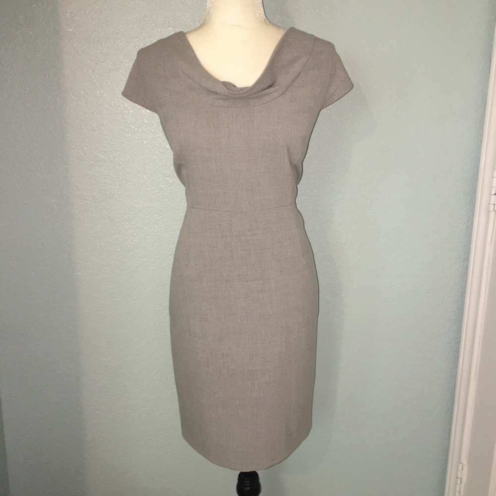 Calvin Klein Gray Sheath Dress Cowl Neckline 12P